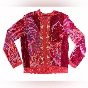 Elegant Red Paisley Jacket